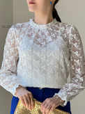 شومیز گیپور سفید وارداتی